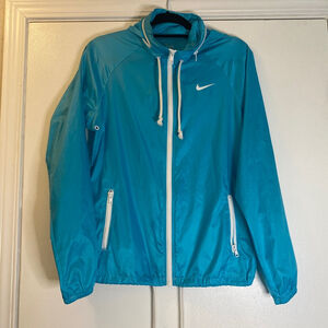 Women's Nike Windbreaker Jacket Blue/White Size M